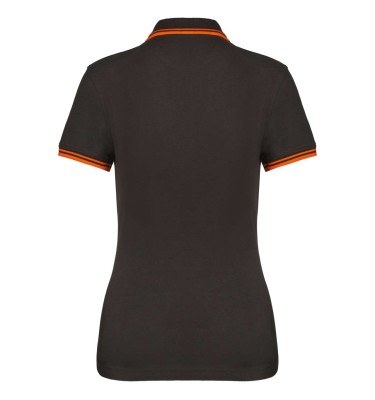 LADIE'S SHORT-SLEEVED POLOSHIRT WITH CONTRASTING PIPING