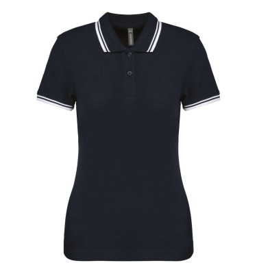 LADIE'S SHORT-SLEEVED POLOSHIRT WITH CONTRASTING PIPING