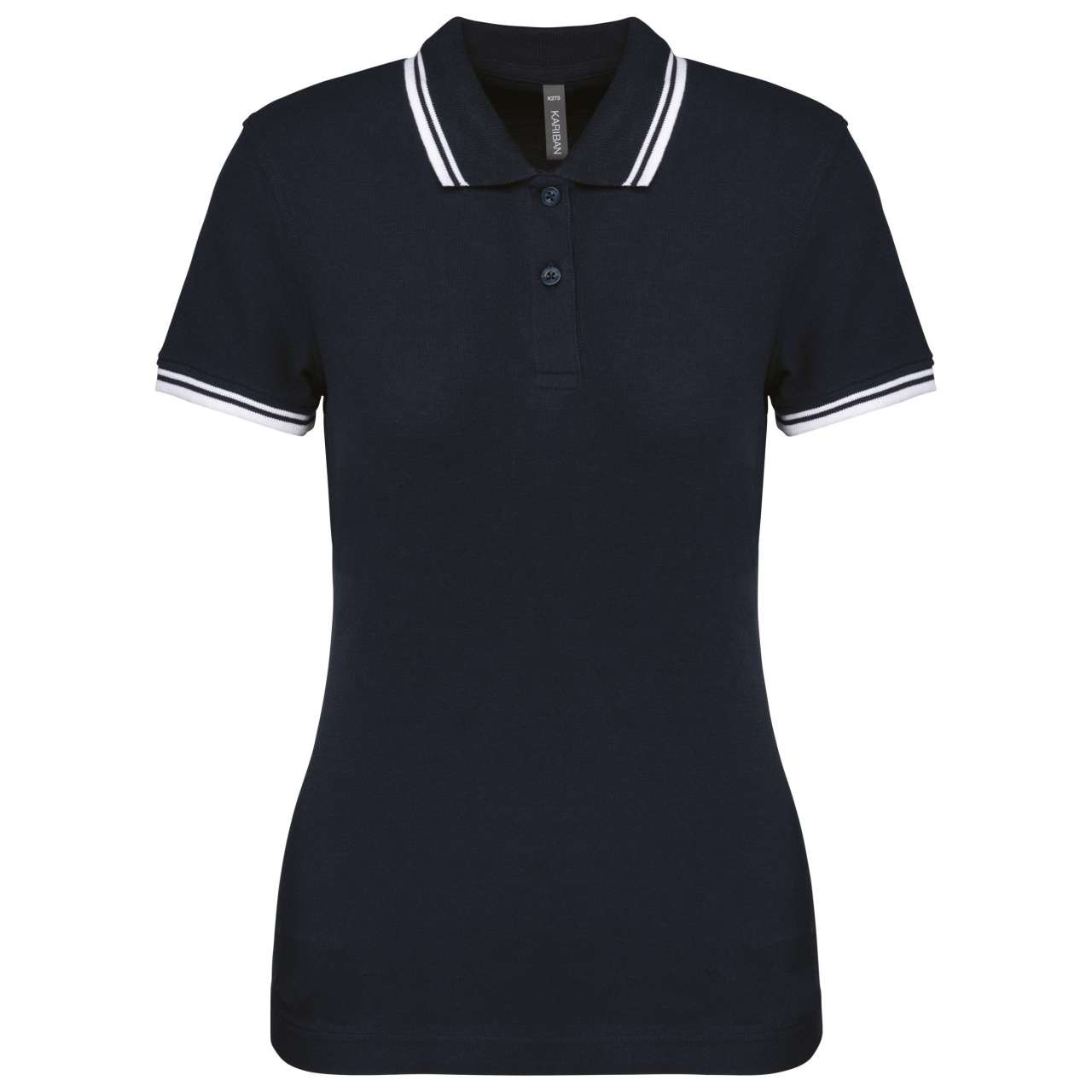 LADIE'S SHORT-SLEEVED POLOSHIRT WITH CONTRASTING PIPING