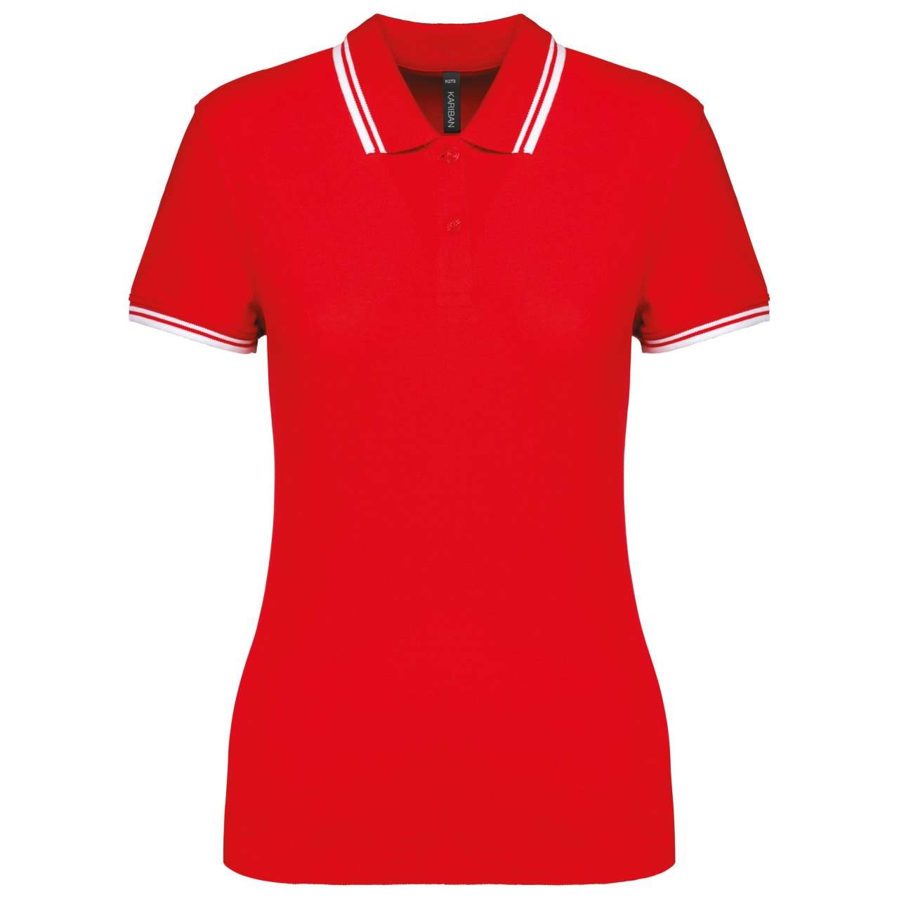 LADIE'S SHORT-SLEEVED POLOSHIRT WITH CONTRASTING PIPING