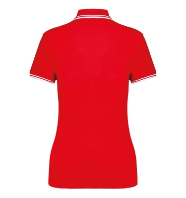 LADIE'S SHORT-SLEEVED POLOSHIRT WITH CONTRASTING PIPING