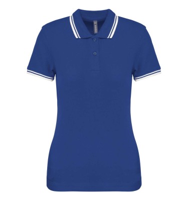 LADIE'S SHORT-SLEEVED POLOSHIRT WITH CONTRASTING PIPING