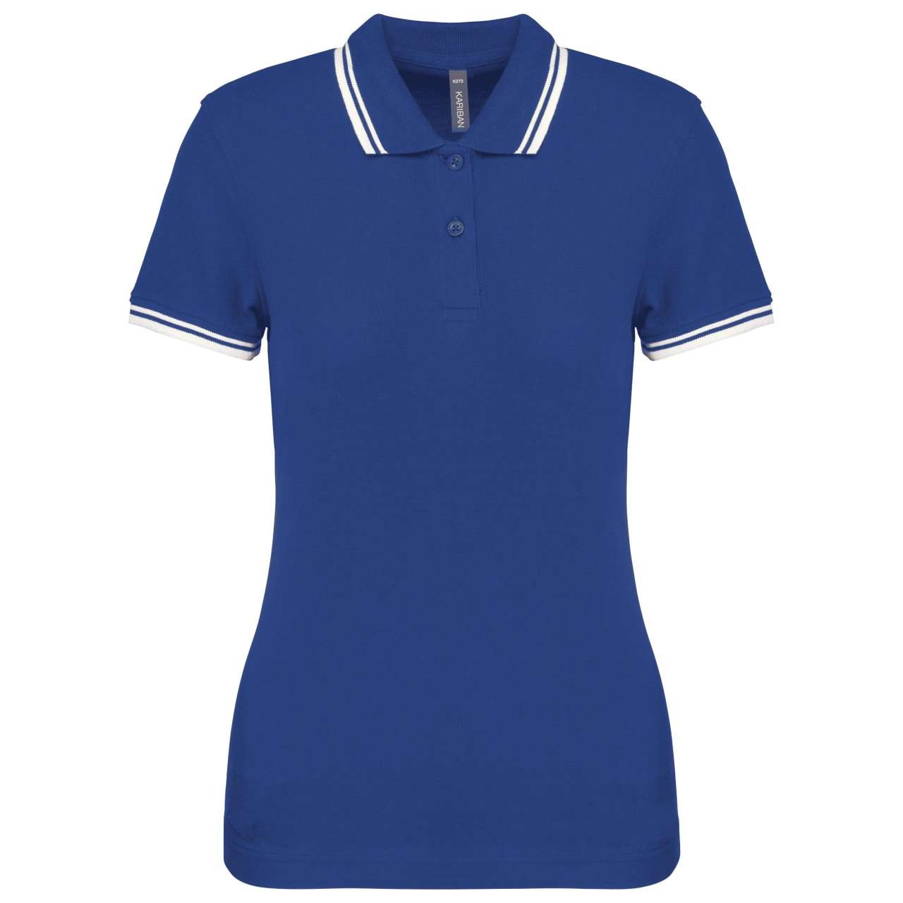 LADIE'S SHORT-SLEEVED POLOSHIRT WITH CONTRASTING PIPING