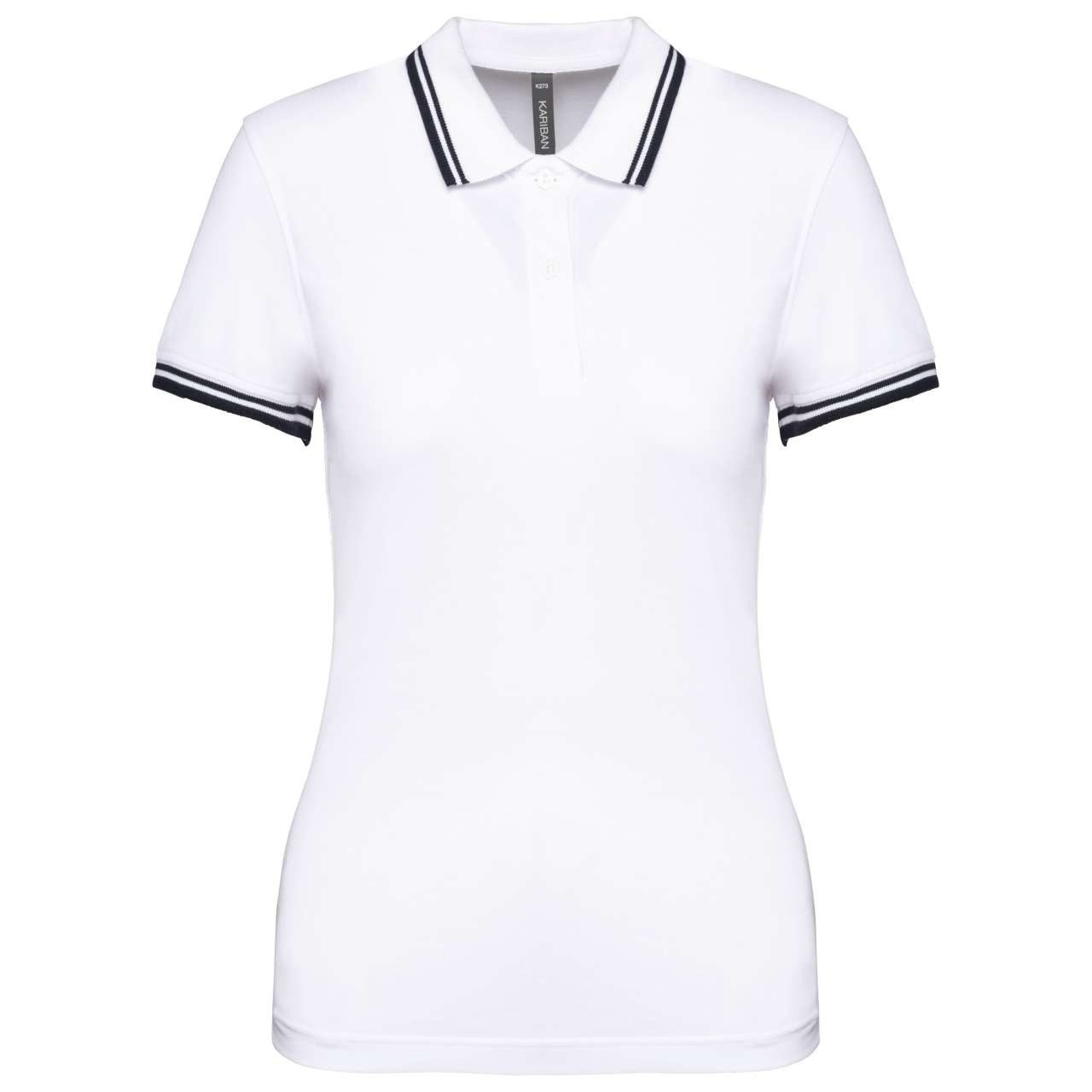 LADIE'S SHORT-SLEEVED POLOSHIRT WITH CONTRASTING PIPING