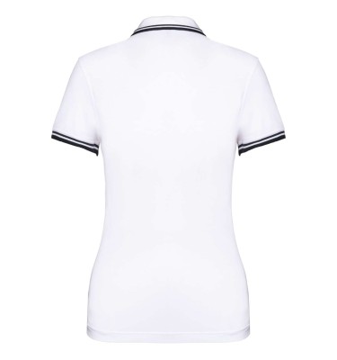 LADIE'S SHORT-SLEEVED POLOSHIRT WITH CONTRASTING PIPING