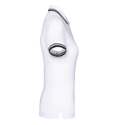 LADIE'S SHORT-SLEEVED POLOSHIRT WITH CONTRASTING PIPING