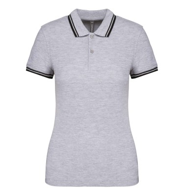 LADIE'S SHORT-SLEEVED POLOSHIRT WITH CONTRASTING PIPING
