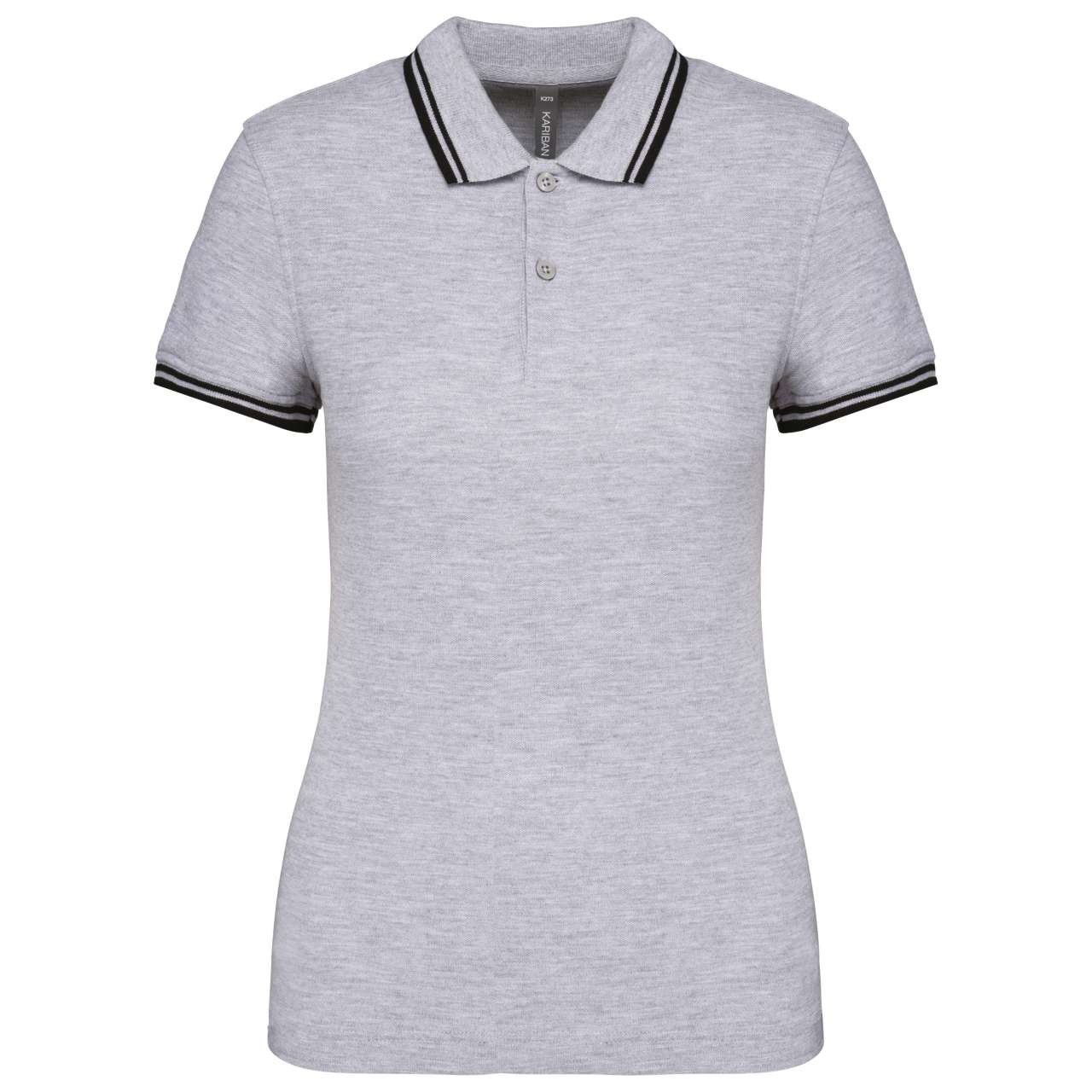 LADIE'S SHORT-SLEEVED POLOSHIRT WITH CONTRASTING PIPING