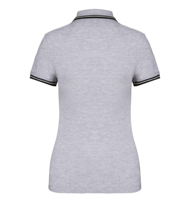 LADIE'S SHORT-SLEEVED POLOSHIRT WITH CONTRASTING PIPING
