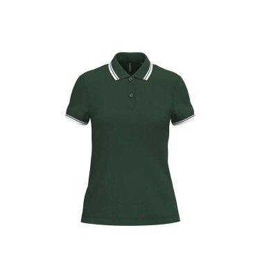 LADIE'S SHORT-SLEEVED POLOSHIRT WITH CONTRASTING PIPING