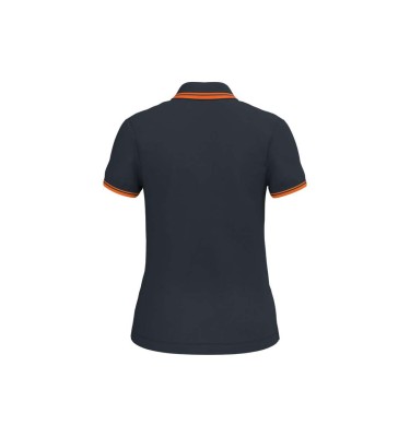LADIE'S SHORT-SLEEVED POLOSHIRT WITH CONTRASTING PIPING