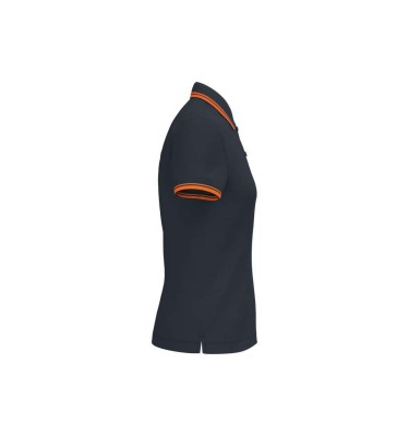 LADIE'S SHORT-SLEEVED POLOSHIRT WITH CONTRASTING PIPING