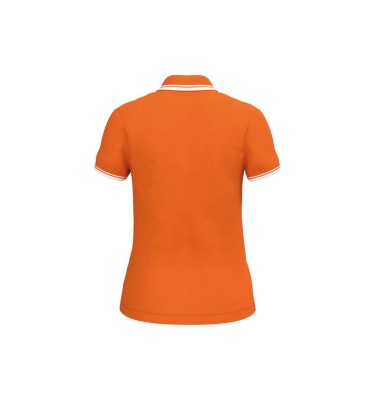 LADIE'S SHORT-SLEEVED POLOSHIRT WITH CONTRASTING PIPING