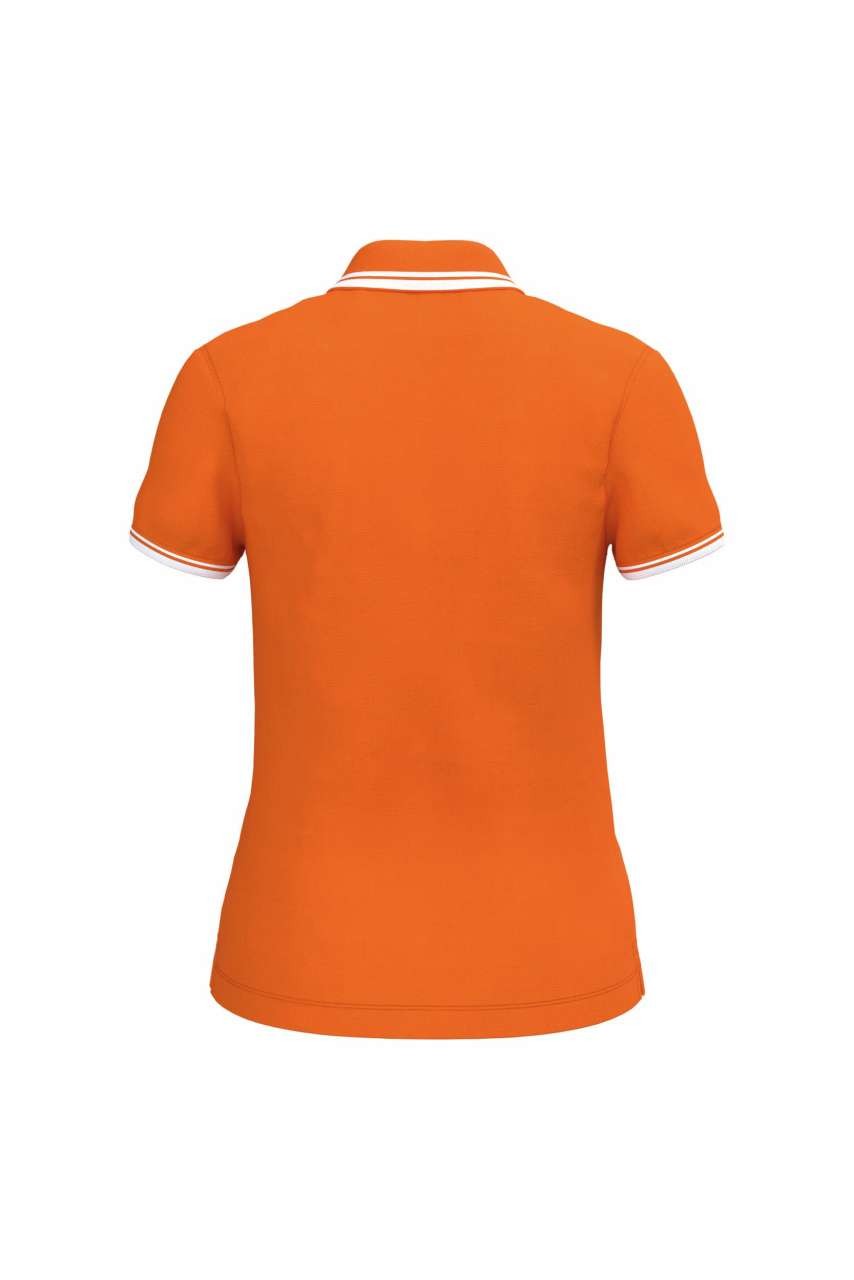 LADIE'S SHORT-SLEEVED POLOSHIRT WITH CONTRASTING PIPING