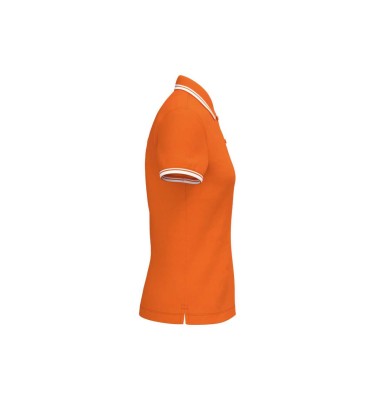 LADIE'S SHORT-SLEEVED POLOSHIRT WITH CONTRASTING PIPING
