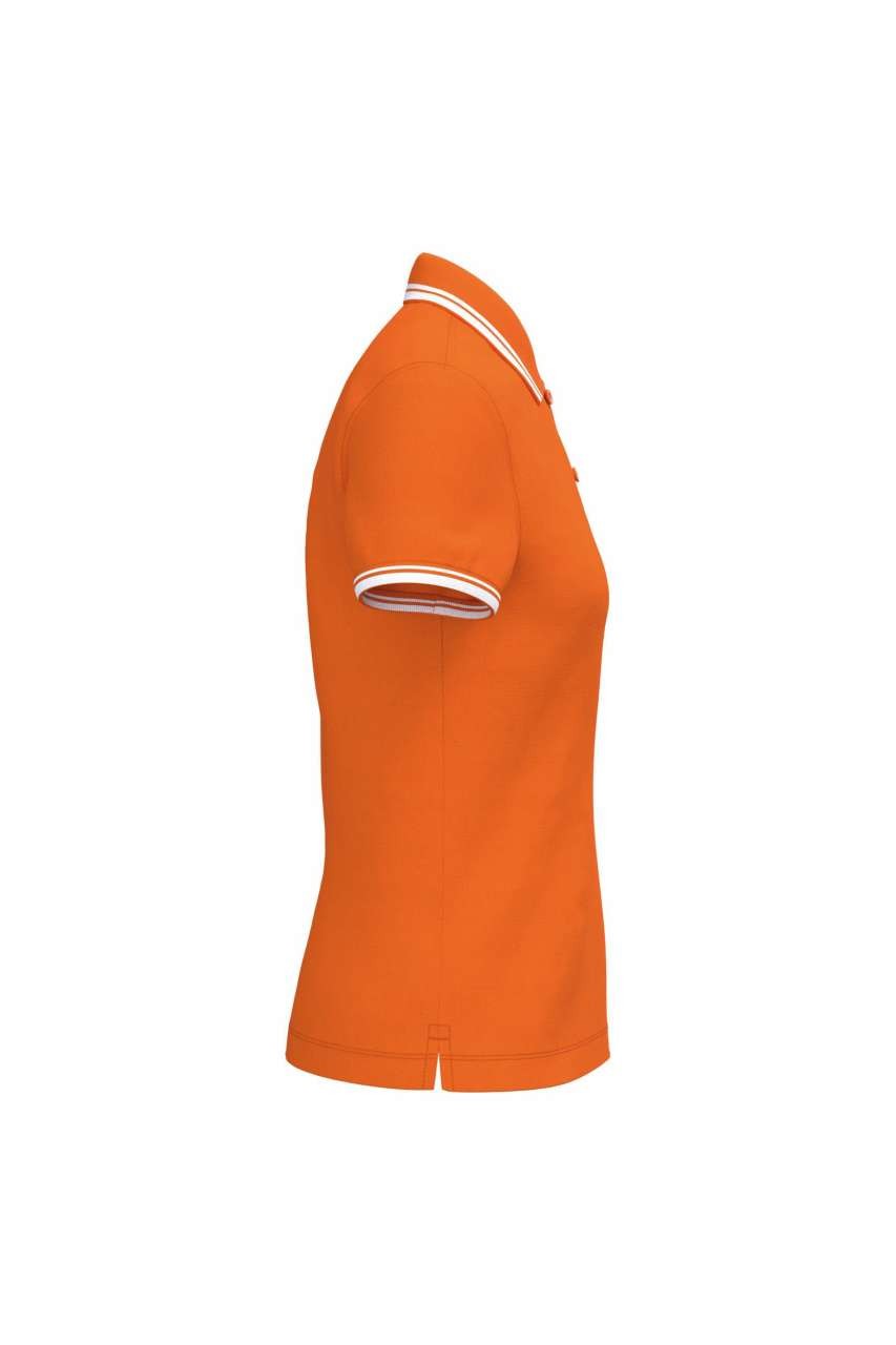LADIE'S SHORT-SLEEVED POLOSHIRT WITH CONTRASTING PIPING
