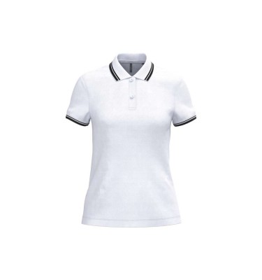 LADIE'S SHORT-SLEEVED POLOSHIRT WITH CONTRASTING PIPING