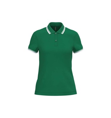 LADIE'S SHORT-SLEEVED POLOSHIRT WITH CONTRASTING PIPING