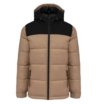 UNISEX BI-TONE PADDED JACKET WITH HOOD