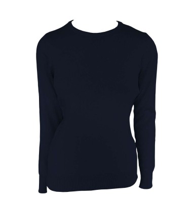 WOMEN’S CREW NECK FINE GAUGE COTTON PULLOVER