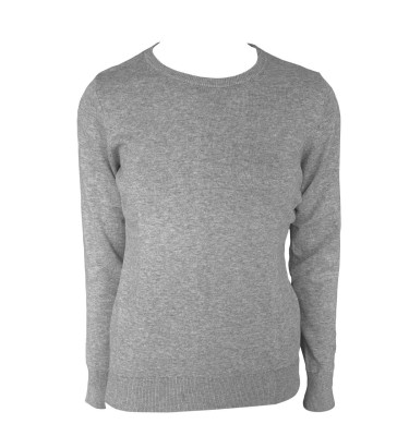 WOMEN’S CREW NECK FINE GAUGE COTTON PULLOVER