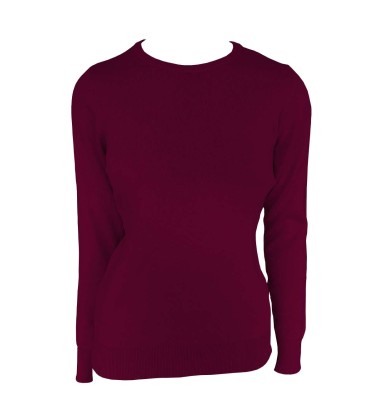 WOMEN’S CREW NECK FINE GAUGE COTTON PULLOVER
