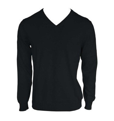 MEN’S V-NECK FINE GAUGE COTTON PULLOVER