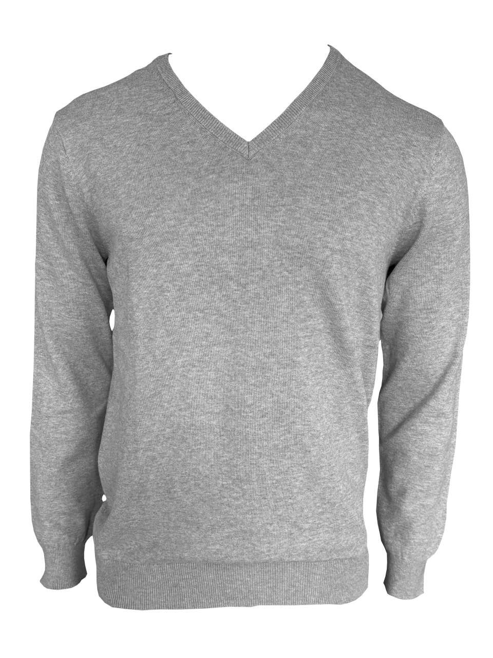 MEN’S V-NECK FINE GAUGE COTTON PULLOVER