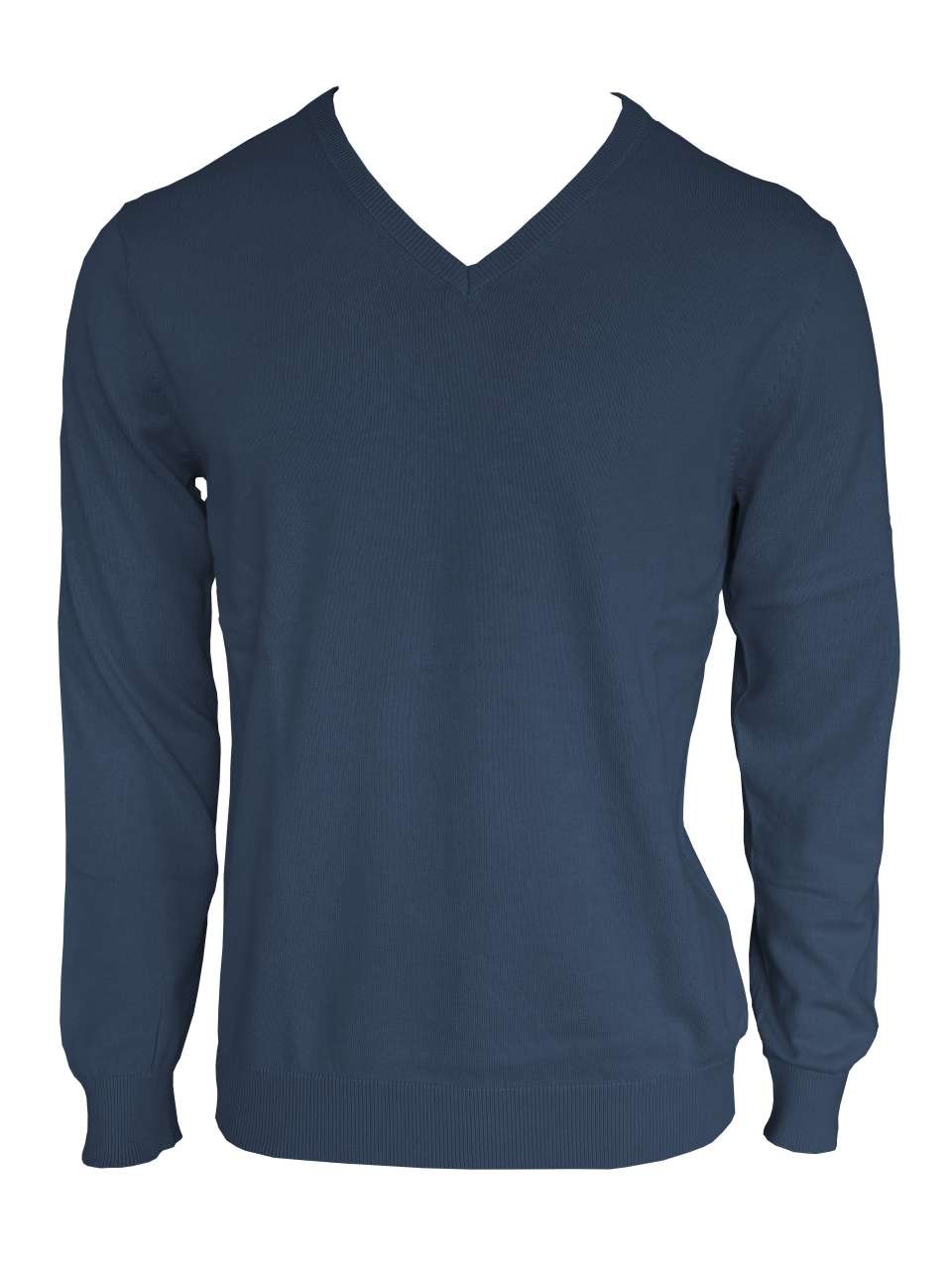 MEN’S V-NECK FINE GAUGE COTTON PULLOVER
