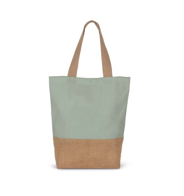 SHOPPING BAG IN COTTON AND BONDED JUTE THREADS