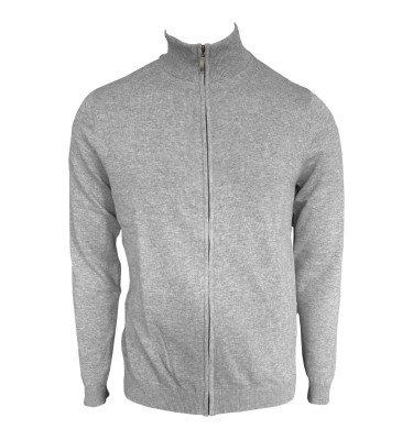 MEN’S FULL ZIP CARDIGAN FINE GAUGE COTTON