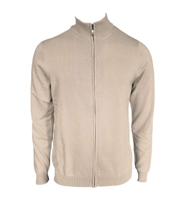 MEN’S FULL ZIP CARDIGAN FINE GAUGE COTTON