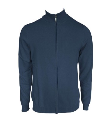 MEN’S FULL ZIP CARDIGAN FINE GAUGE COTTON