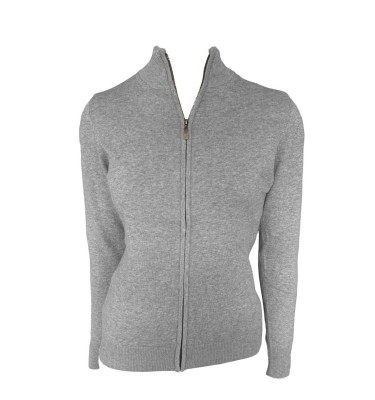 WOMEN’S FULL ZIP CARDIGAN FINE GAUGE COTTON