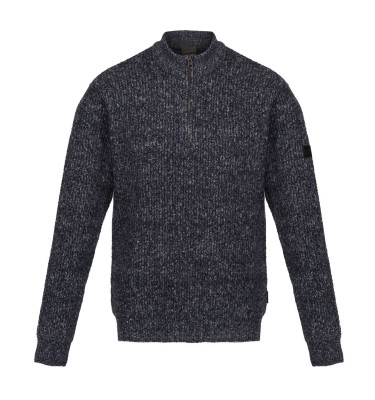 SOLOMON ZIP-NECK KNITTED PULLOVER