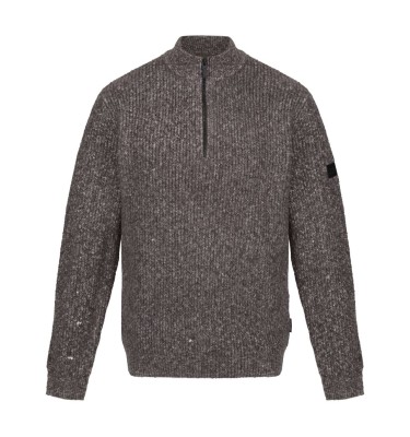 SOLOMON ZIP-NECK KNITTED PULLOVER