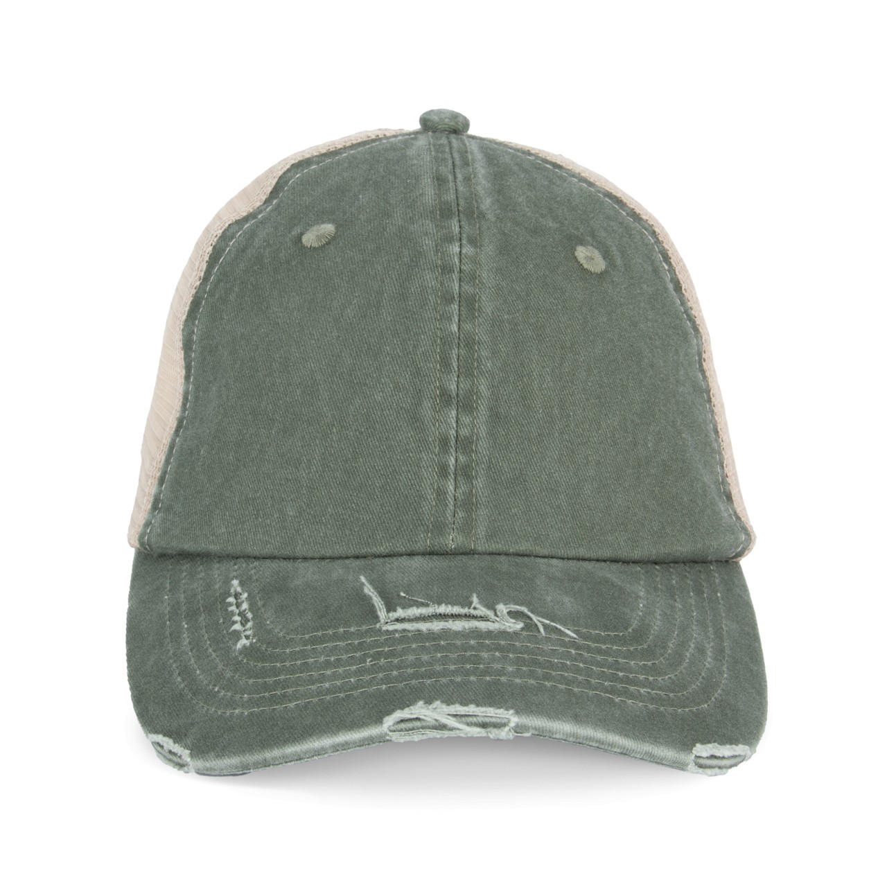 ECO-FRIENDLY UNISEX RIPPED EFFECT TRUCKER CAP