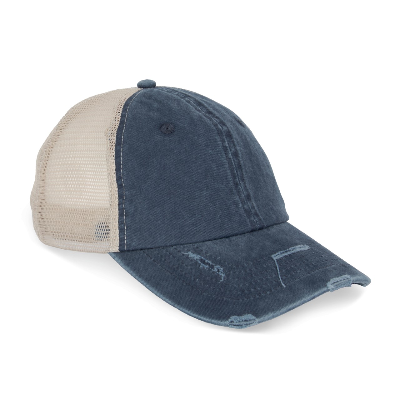ECO-FRIENDLY UNISEX RIPPED EFFECT TRUCKER CAP