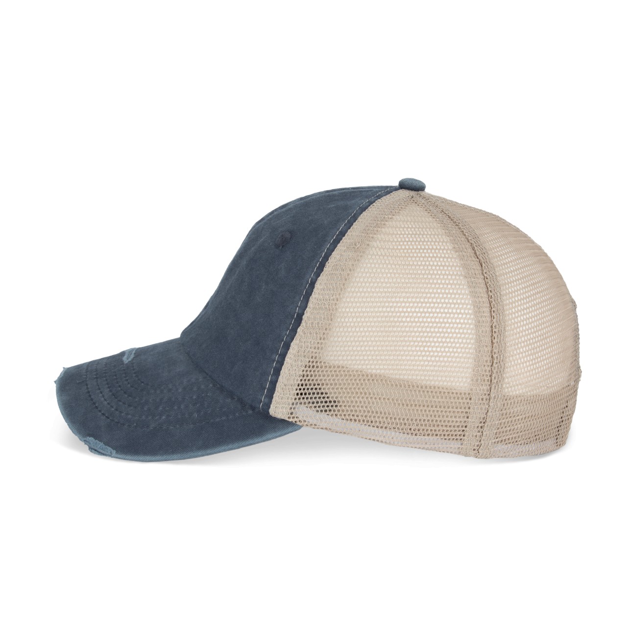 ECO-FRIENDLY UNISEX RIPPED EFFECT TRUCKER CAP