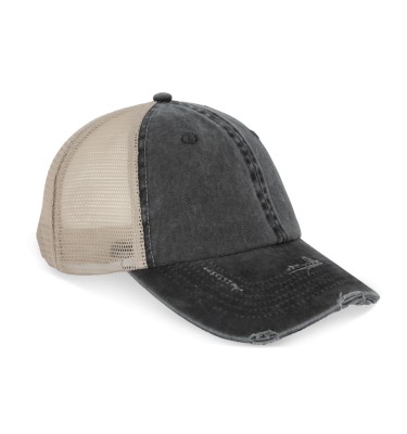 ECO-FRIENDLY UNISEX RIPPED EFFECT TRUCKER CAP