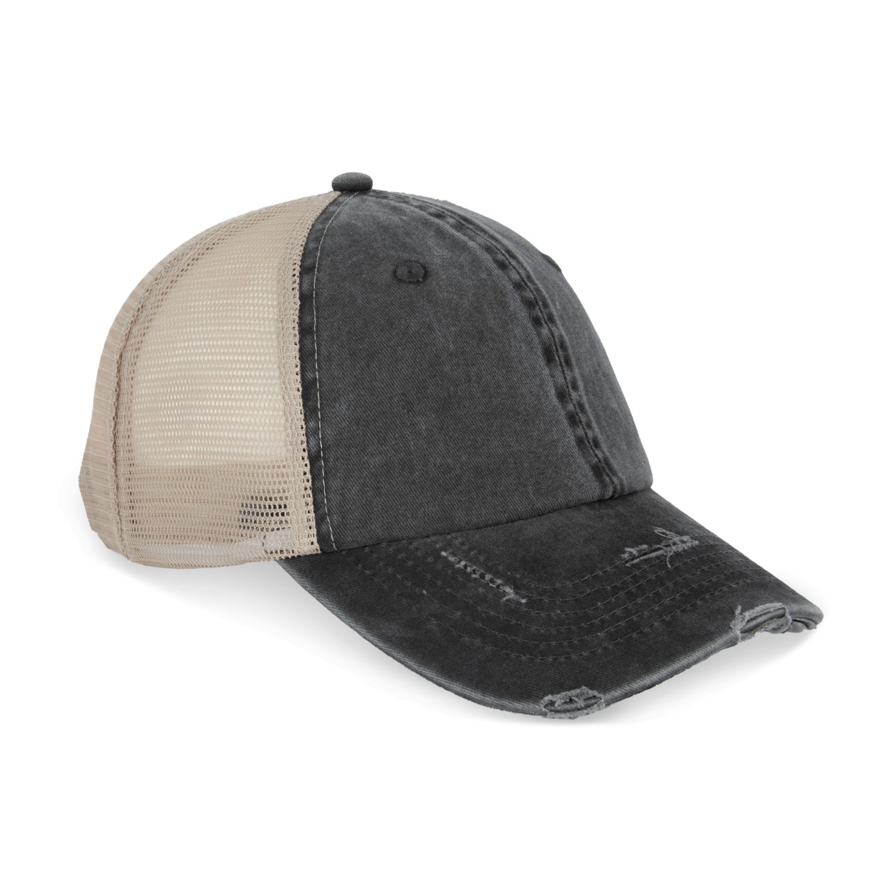 ECO-FRIENDLY UNISEX RIPPED EFFECT TRUCKER CAP