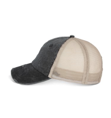 ECO-FRIENDLY UNISEX RIPPED EFFECT TRUCKER CAP