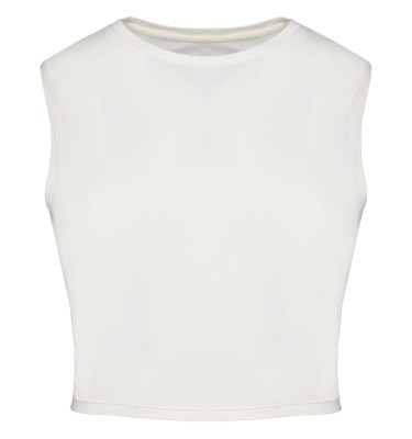 ECO-FRIENDLY LADIES’ SLEEVELESS CROP T-SHIRT