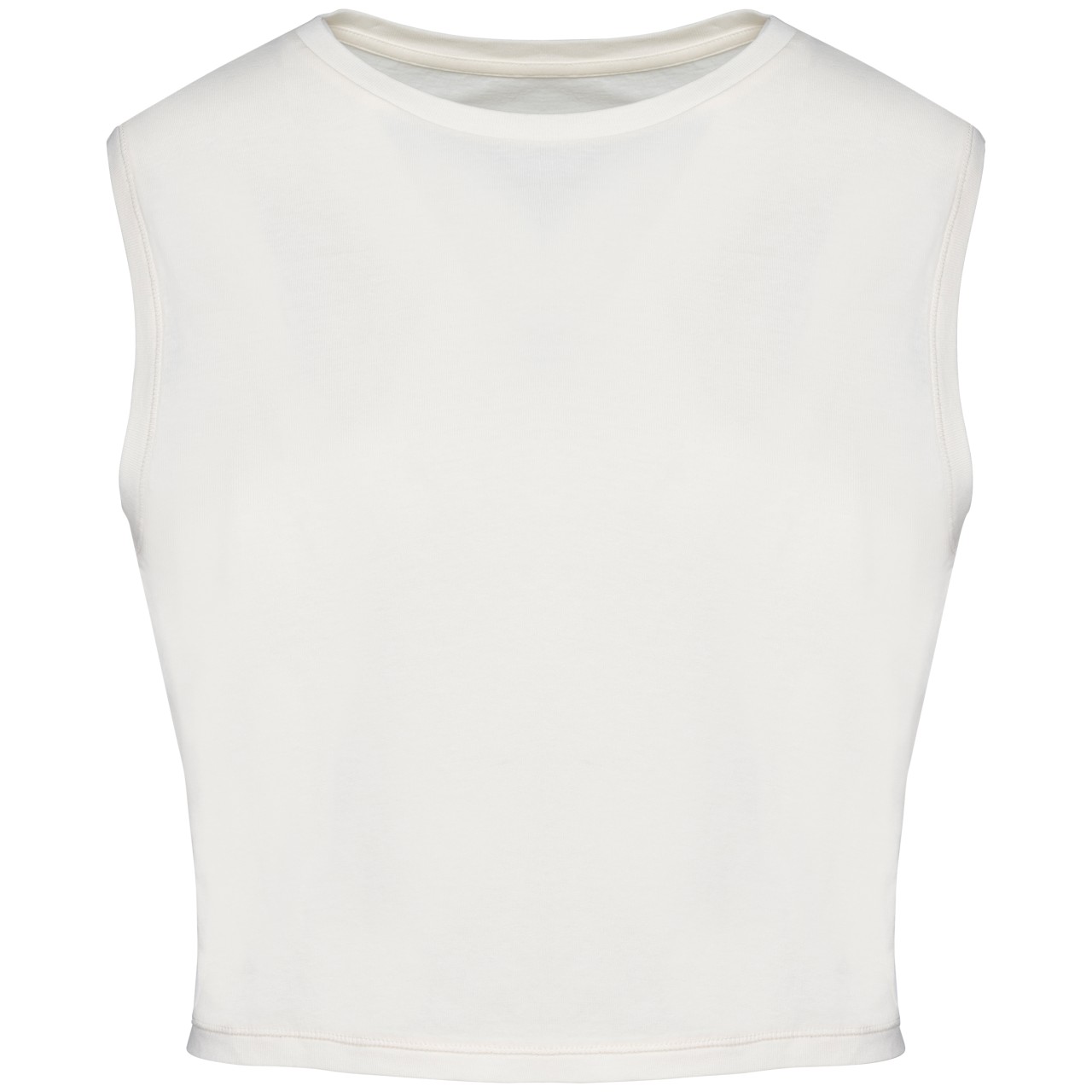 ECO-FRIENDLY LADIES’ SLEEVELESS CROP T-SHIRT