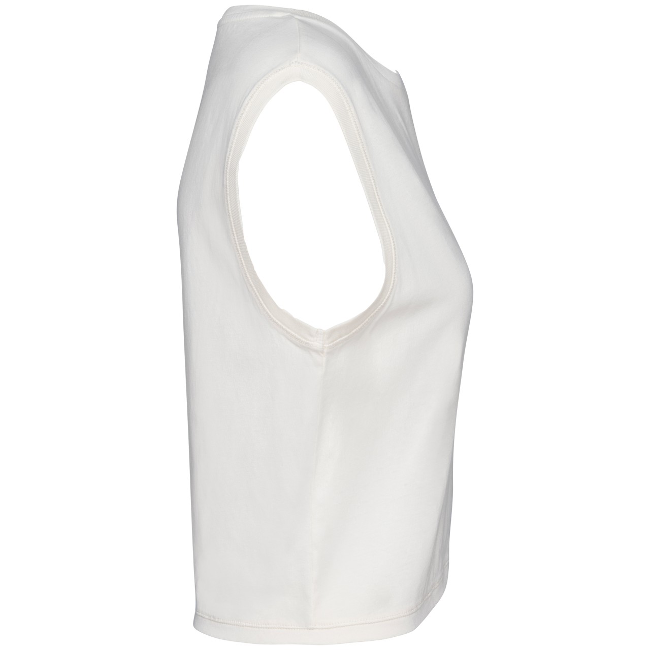 ECO-FRIENDLY LADIES’ SLEEVELESS CROP T-SHIRT
