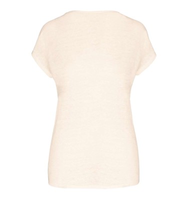 LADIES' V-NECK LINEN T-SHIRT