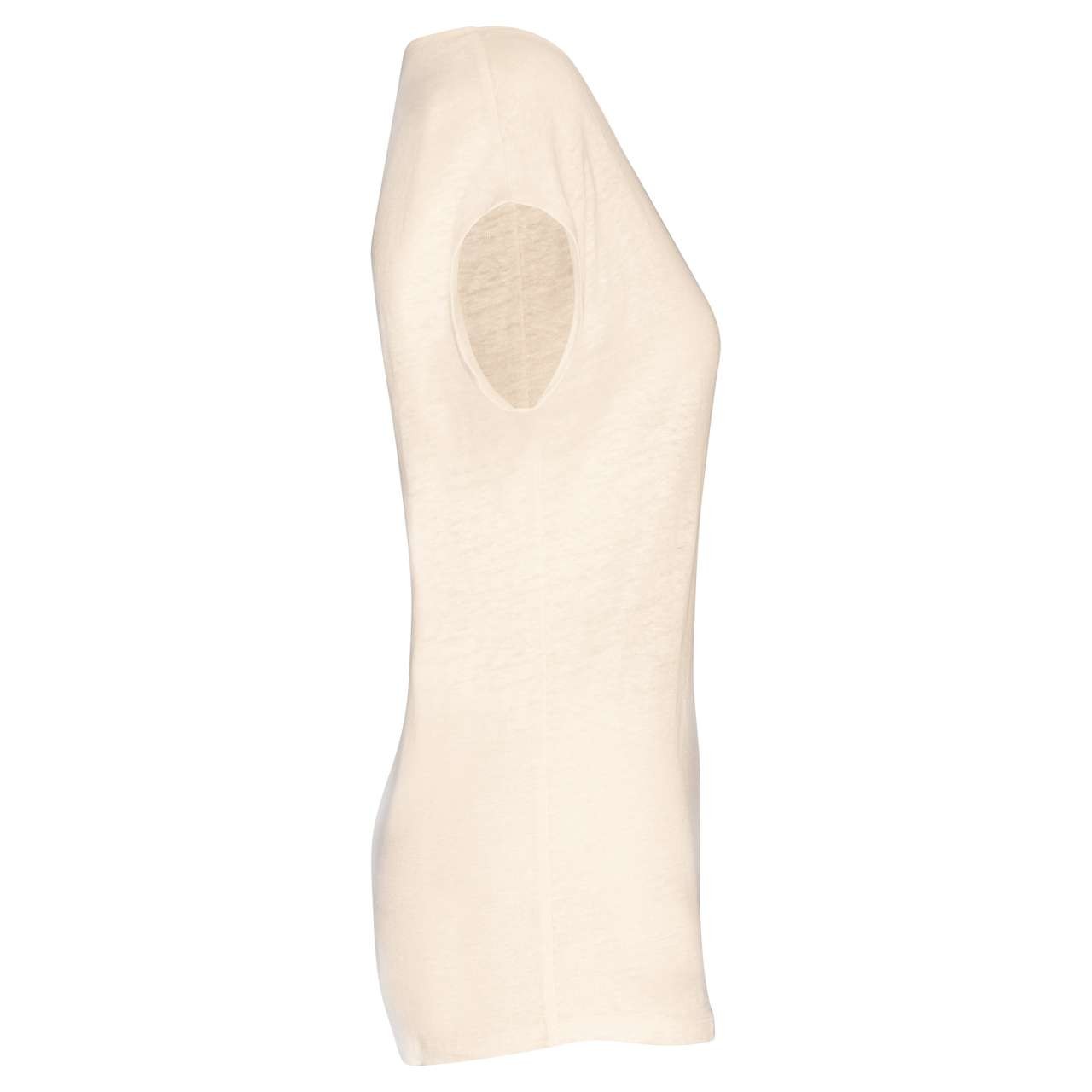 LADIES' V-NECK LINEN T-SHIRT