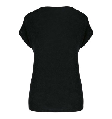 LADIES' V-NECK LINEN T-SHIRT