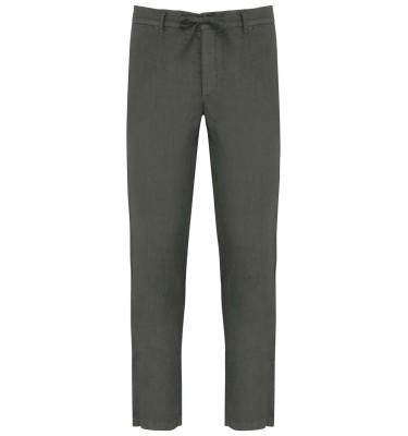 ECO-FRIENDLY MEN'S LINEN WASHED EFFECT TROUSERS