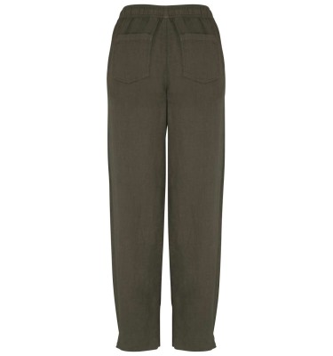 ECO-FRIENDLY LADIES' LINEN WASHED EFFECT TROUSERS